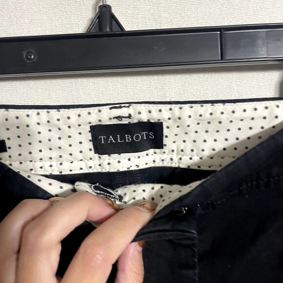 Talbots Perfect Crop Pants Black Mid Rise Slim Leg Cotton Trousers - Size 10p - Picture 4 of 10